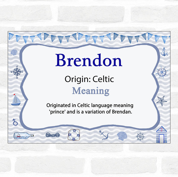 Brendon Name Meaning Nautical Certificate
