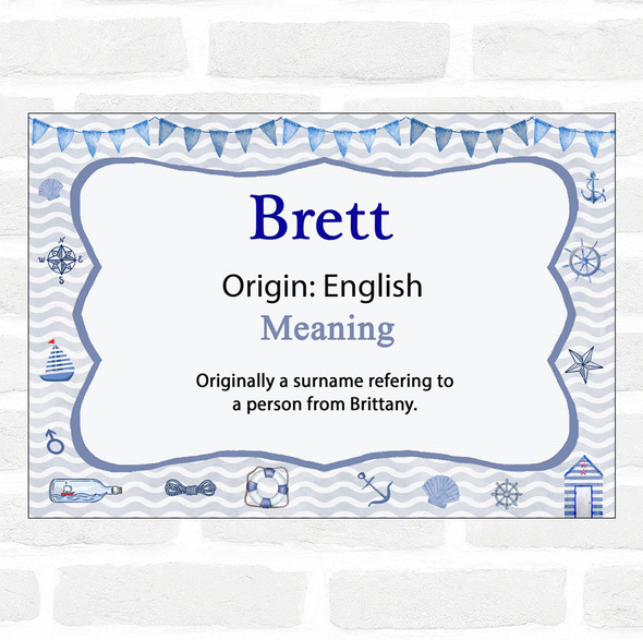 Brett Name Meaning Nautical Certificate