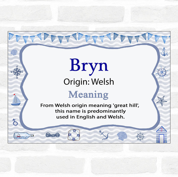Bryn Name Meaning Nautical Certificate