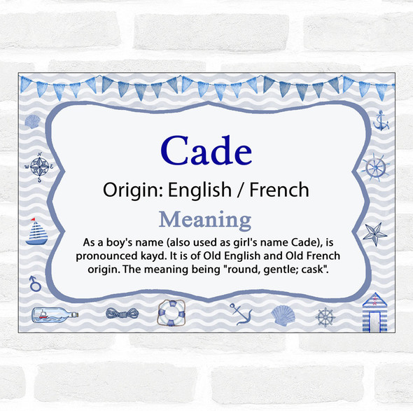 Cade Name Meaning Nautical Certificate