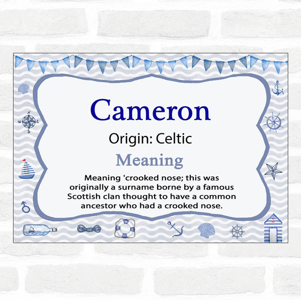 Cameron Name Meaning Nautical Certificate