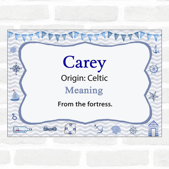 Carey Name Meaning Nautical Certificate