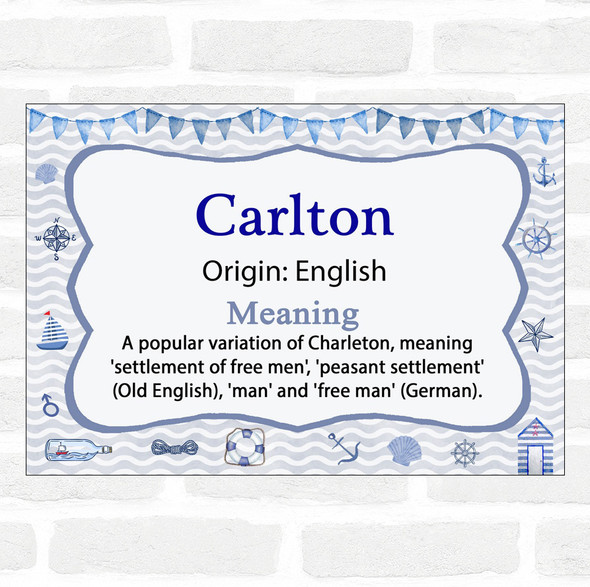 Carlton Name Meaning Nautical Certificate