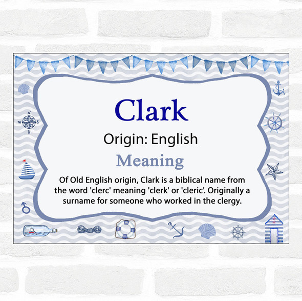 Clark Name Meaning Nautical Certificate