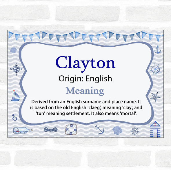 Clayton Name Meaning Nautical Certificate