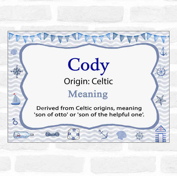 Cody Name Meaning Nautical Certificate