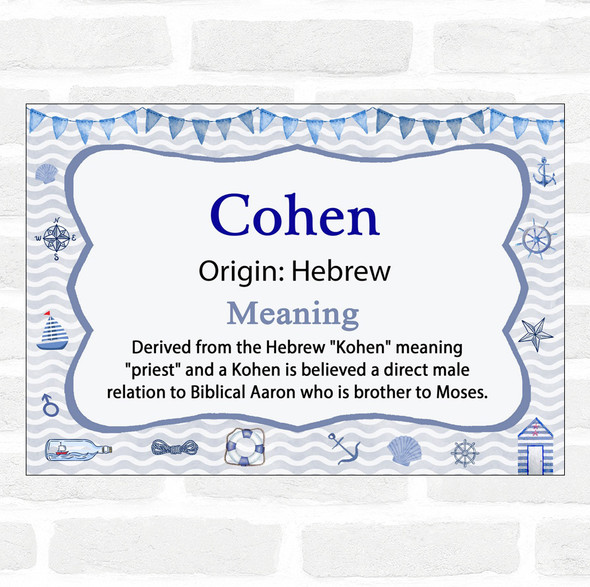 Cohen Name Meaning Nautical Certificate