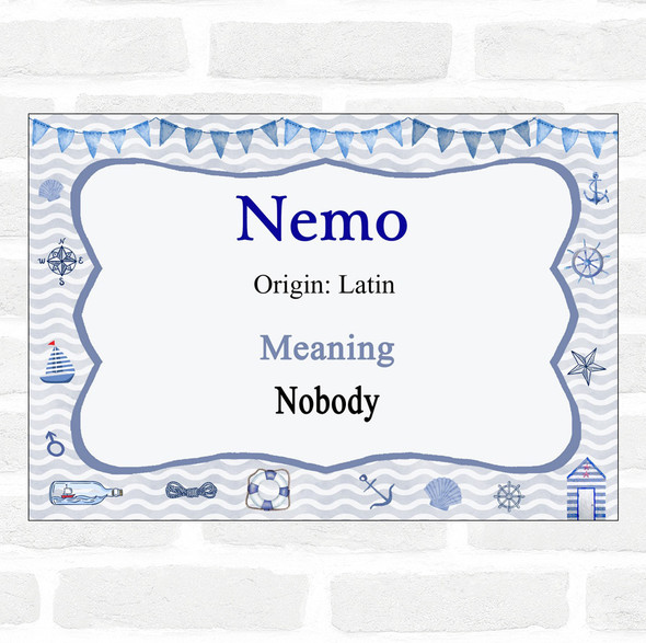 Nemo Name Meaning Nautical Certificate