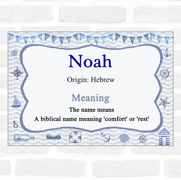 Noah Name Meaning Nautical Certificate