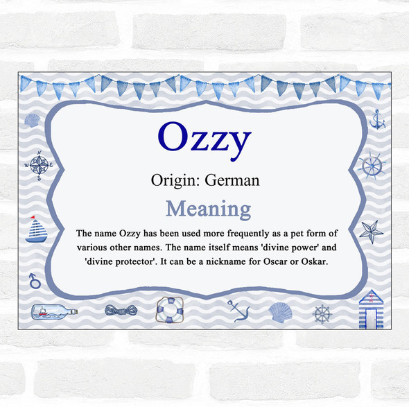Ozzy Name Meaning Nautical Certificate