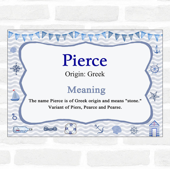 Pierce Name Meaning Nautical Certificate