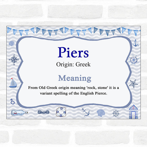 Piers Name Meaning Nautical Certificate