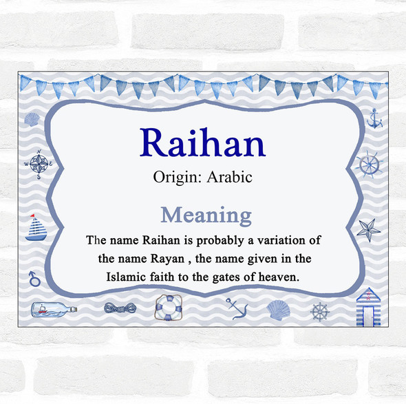 Raihan Name Meaning Nautical Certificate