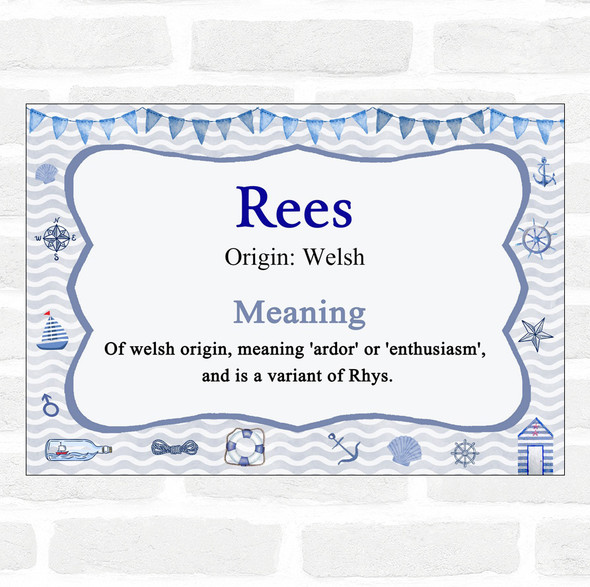 Rees Name Meaning Nautical Certificate
