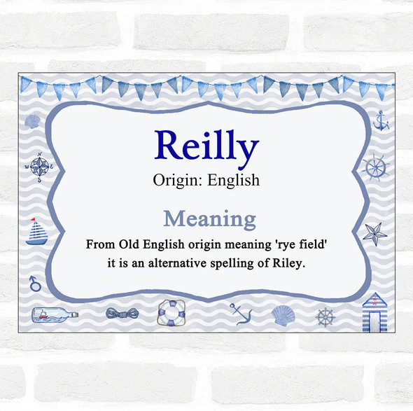Reilly Name Meaning Nautical Certificate
