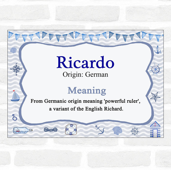 Ricardo Name Meaning Nautical Certificate