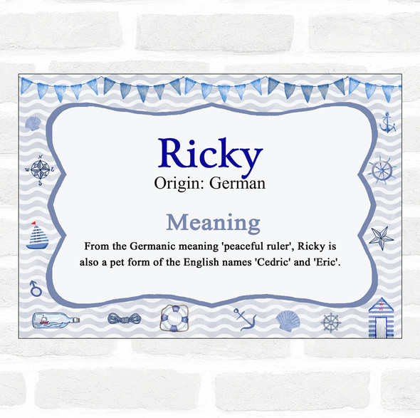 Ricky Name Meaning Nautical Certificate