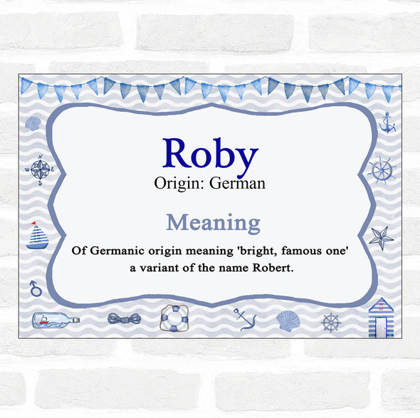 Roby Name Meaning Nautical Certificate
