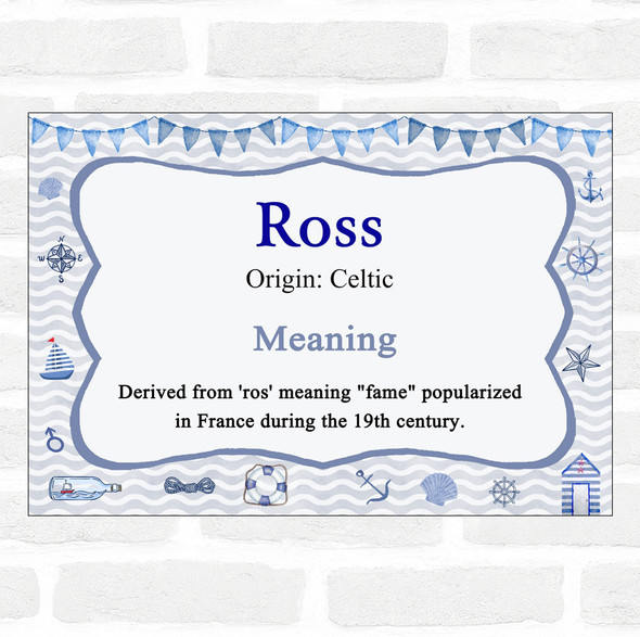 Ross Name Meaning Nautical Certificate