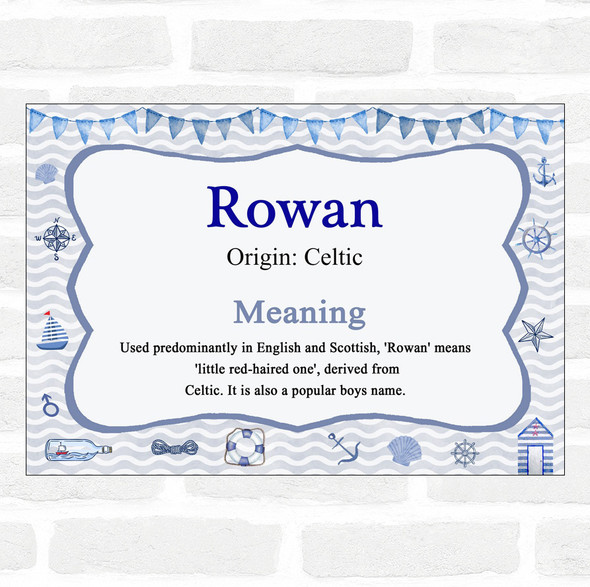 Rowan Name Meaning Nautical Certificate