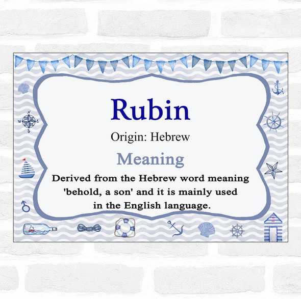 Rubin Name Meaning Nautical Certificate