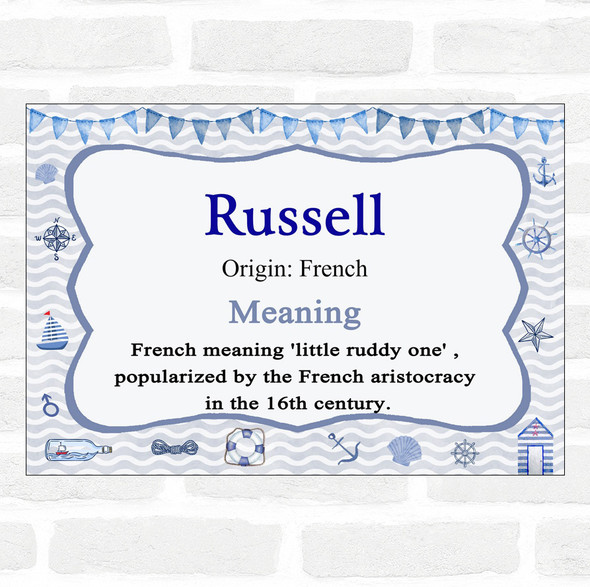 Russell Name Meaning Nautical Certificate