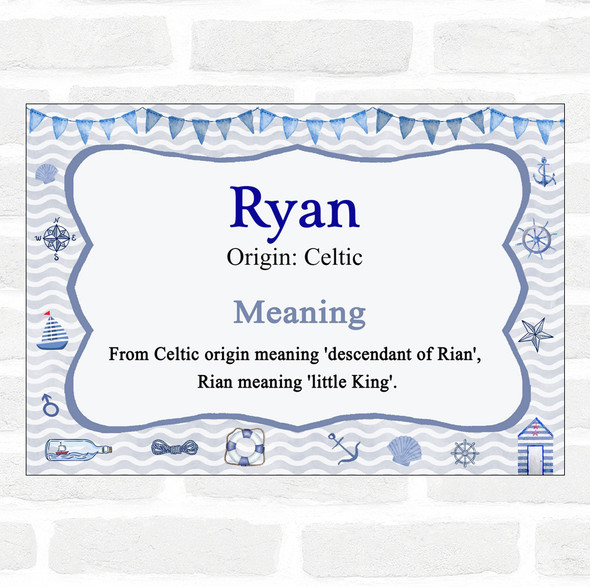 Ryan Name Meaning Nautical Certificate