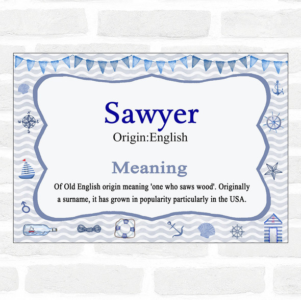 Sawyer Name Meaning Nautical Certificate