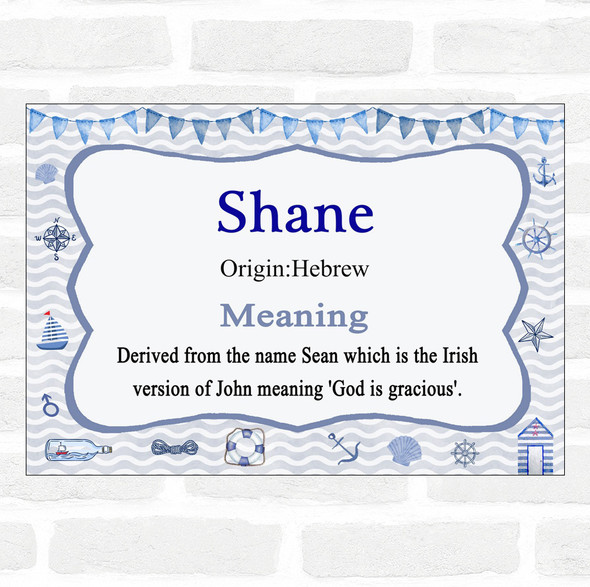 Shane Name Meaning Nautical Certificate