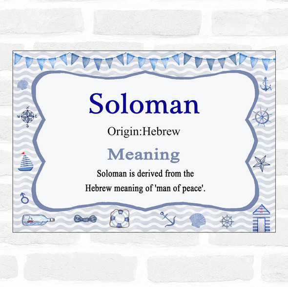 Soloman Name Meaning Nautical Certificate