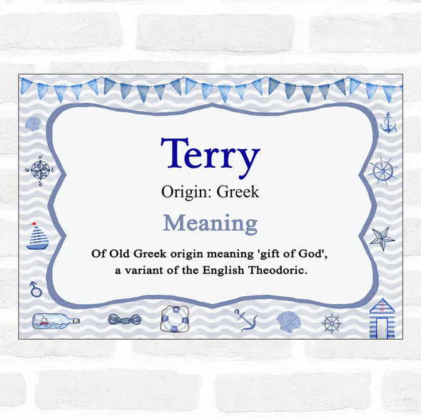 Terry Name Meaning Nautical Certificate