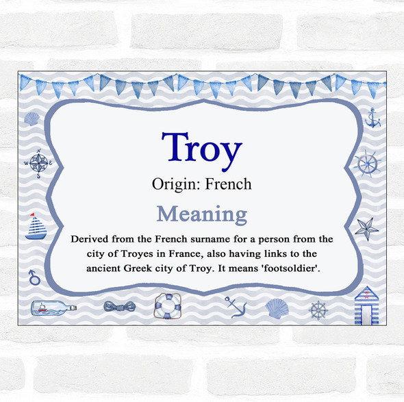 Troy Name Meaning Nautical Certificate