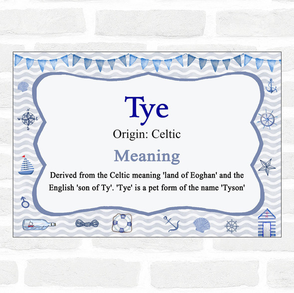 Tye Name Meaning Nautical Certificate