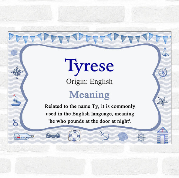 Tyrese Name Meaning Nautical Certificate