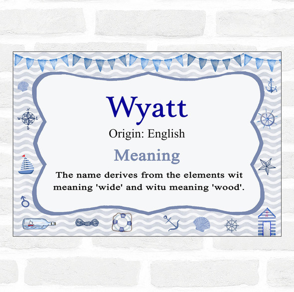 Wyatt Name Meaning Nautical Certificate