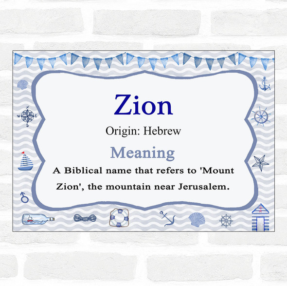 Zion Name Meaning Nautical Certificate
