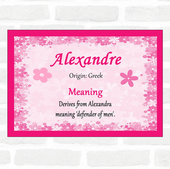 Alexandre Name Meaning Pink Certificate