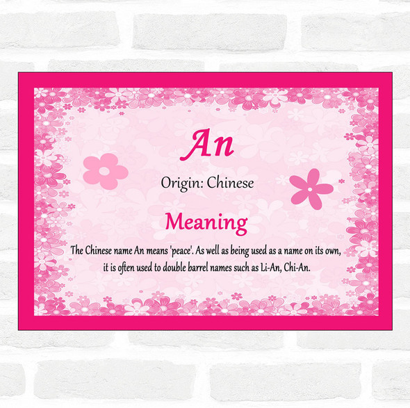 An Name Meaning Pink Certificate