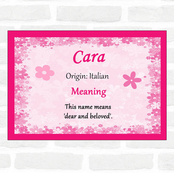 Cara Name Meaning Pink Certificate