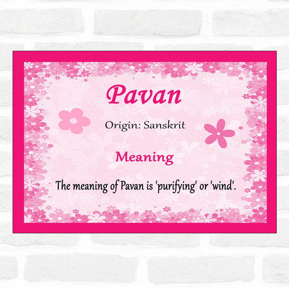 Pavan Name Meaning Pink Certificate