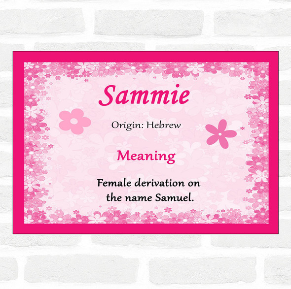 Sammie Name Meaning Pink Certificate