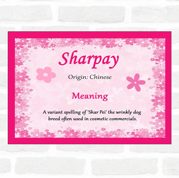 Sharpay Name Meaning Pink Certificate