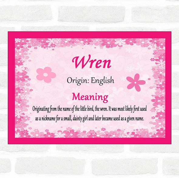 Wren Name Meaning Pink Certificate