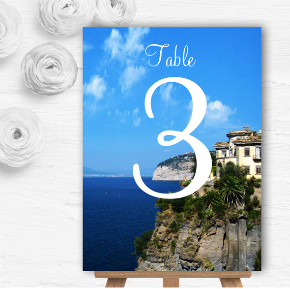 Jetting Off Abroad Sorrento Italy Personalised Wedding Table Number Name Cards