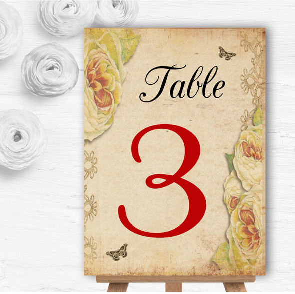 Old Vintage Shabby Chic Postcard Personalised Wedding Table Number Name Cards