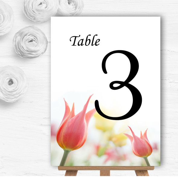 Dainty Pink And Yellow Floral Personalised Wedding Table Number Name Cards