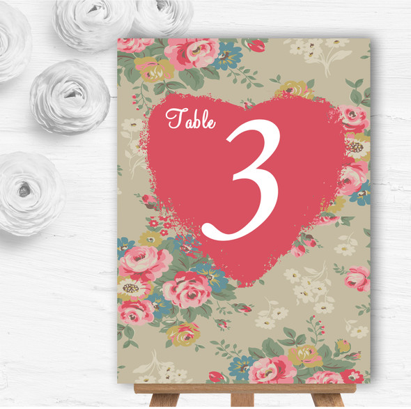 Shabby Chic Inspired Vintage Personalised Wedding Table Number Name Cards