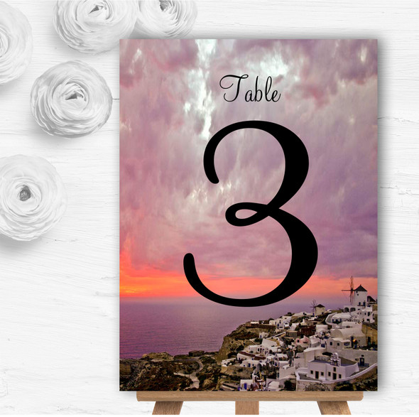 Santorini In Greece Abroad Personalised Wedding Table Number Name Cards