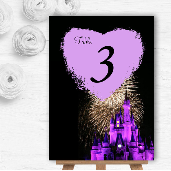 Disney Castle Fireworks Personalised Wedding Table Number Name Cards