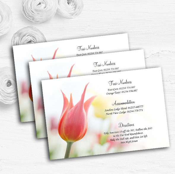 Dainty Pink And Yellow Floral Personalised Wedding Guest Information Cards